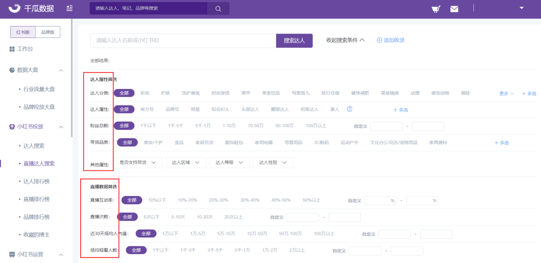 小红书直播数据哪里看（小红书直播达人搜索功能上线，小红书直播带货数据分析）