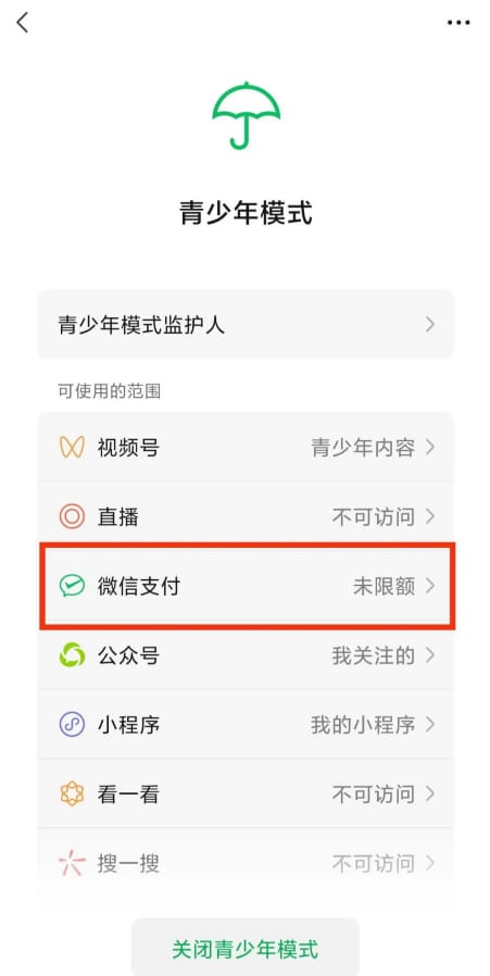 微信可不可以设置青少年模式（微信青少年模式设置限制付款图文教程）