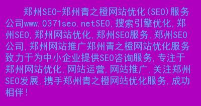 新乡SEO推广优化，助力网站运营（全面优化网站，提升用户体验）